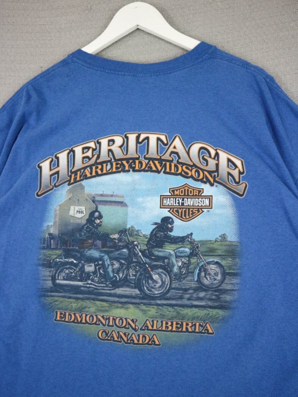 Harley Davidson 2018 Edmonton Alberta Biker Tee Graphic Blue Mens 3XL - Picture 7 of 7